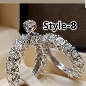 silver white sapphire rings 3 styles